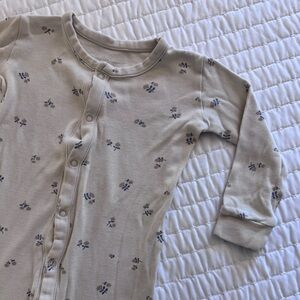 Colored Organics- Footless Floral Pajamas- 12-18M